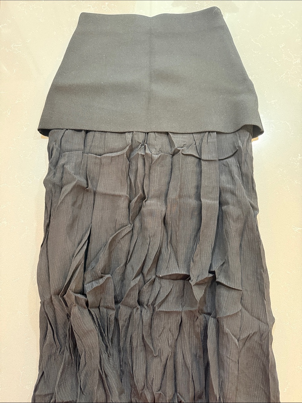 Black Tiered Crinkle Maxi Skirt - Zara
